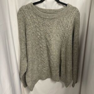 Women's Old Navy Gray Cable Knit Sweater Size 2X